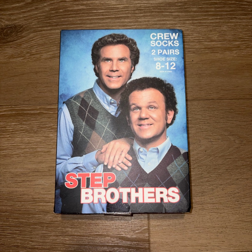 Step Brothers Crew Socks 2 Pairs Size 8-12 New Catalina Wine Mixer Prestige